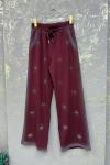 Bayan Taş Detaylı Pantolon Bordo