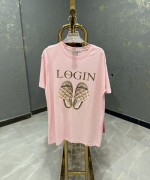 Bayan Login Paris Yazılı Tişört Açık Pembe