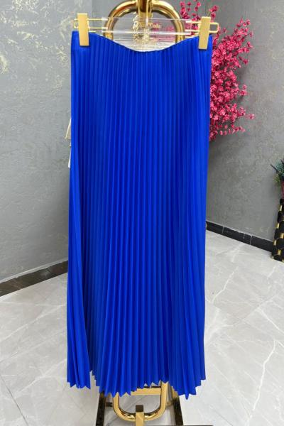 BAYAN PİLİSELİ ETEK Mavi