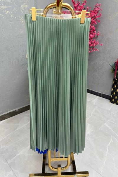 BAYAN PİLİSELİ ETEK Mint Yeşili