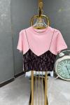 BAYAN KISA İP ASKI DETAYLI TİŞÖRT Pembe