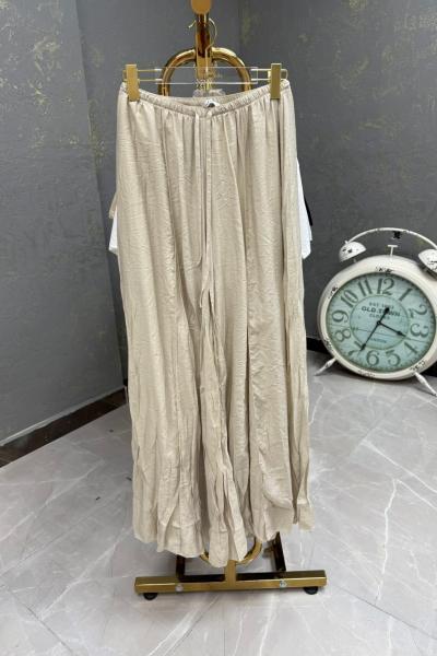 BAYAN TASARIM ETEK PANTOLON  Bej