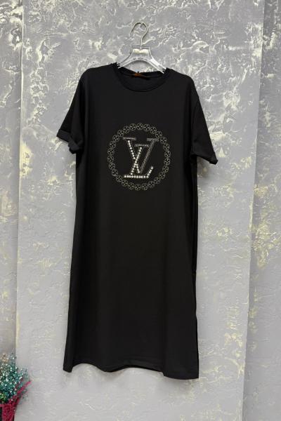 BAYAN LV TAŞLI ELBİSE  Siyah