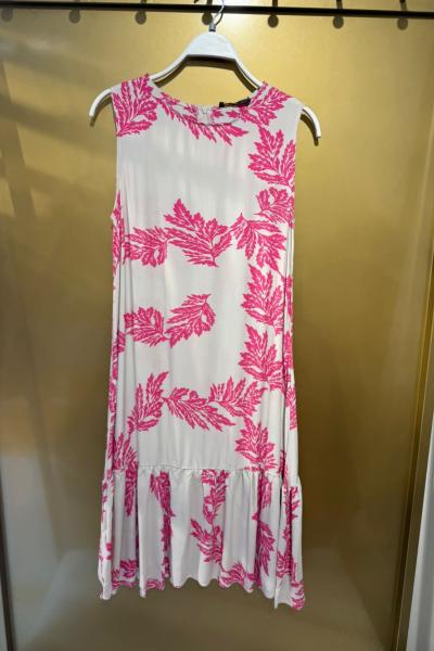 BAYAN  ÇİÇEKLİ ELBİSE Beyaz