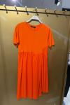 YARIM KOL PENYE YAZLIK ELBİSE  Turuncu