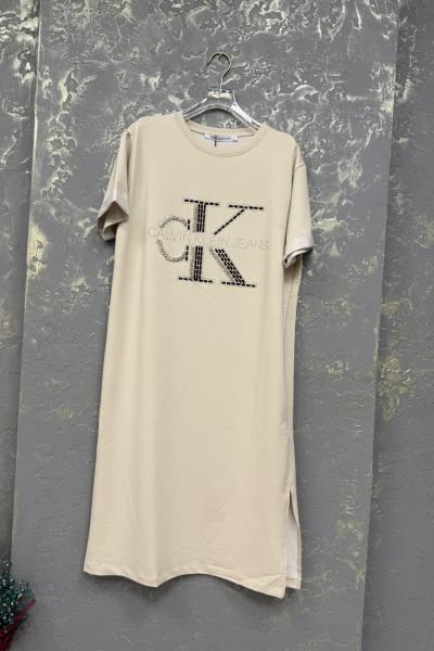 BAYAN CK TASARIM ELBİSE  Bej