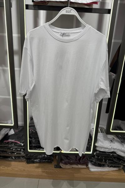 BAYAN DÜZ BASIC TİŞÖRT  Beyaz