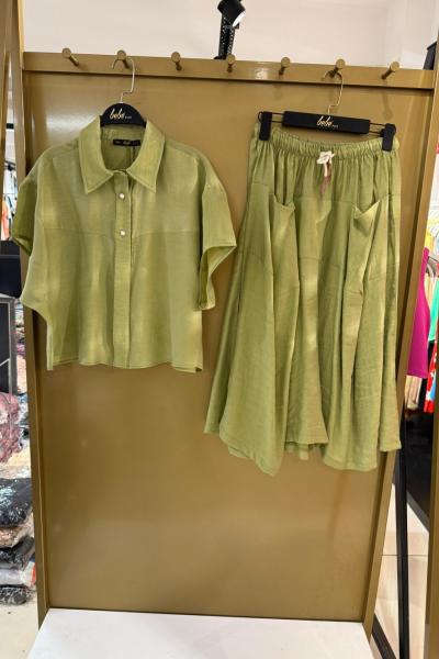 BAYAN TASARIM ETEKLİ TAKIM Yeşil