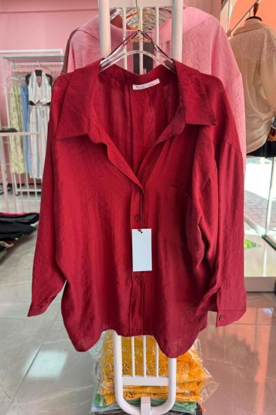 BAYAN PERRY TASARIM GÖMLEK Kırmızı