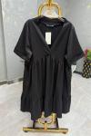 BAYAN V YAKA ELBİSE Siyah