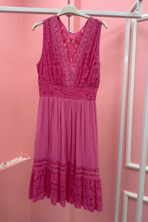BAYAN KALIN ASKI İTHAL ELBİSE  Pembe