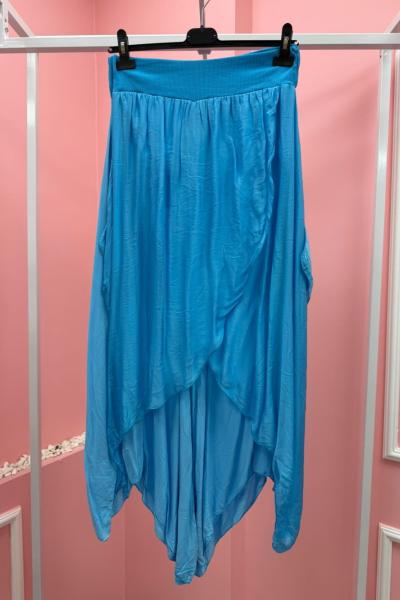 BAYAN İTHAL TASARIM ŞALVAR PANTOLON  Mavi