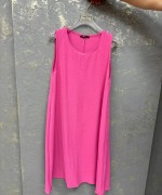 BAYAN SIFIR KOL ELBİSE  Açık Pembe