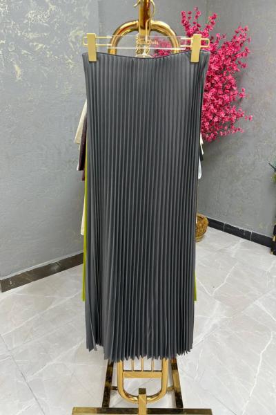 BAYAN PİLİSELİ ETEK Antrasit