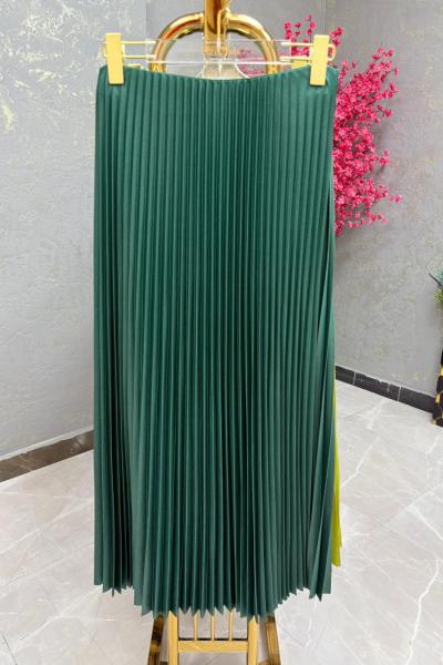 BAYAN PİLİSELİ ETEK Koyu Yeşil