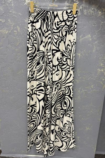 BAYAN DESENLİ PANTOLON  Beyaz