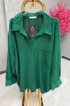BAYAN MİYASE OVERSİZE GÖMLEK  Yeşil