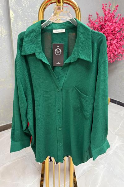 BAYAN MİYASE OVERSİZE GÖMLEK  Yeşil