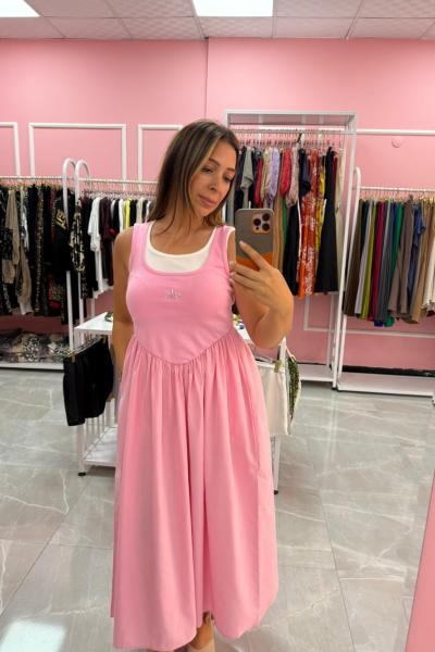 BAYAN ALO YAZILI BALON ELBİSE  Pembe