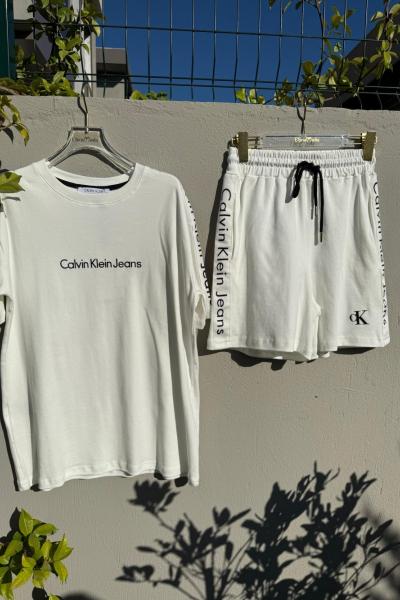 BAYAN CK ŞORTLU TAKIM Beyaz