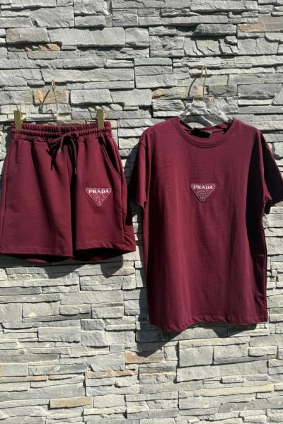 BAYAN PR ŞORTLU TAKIM Bordo