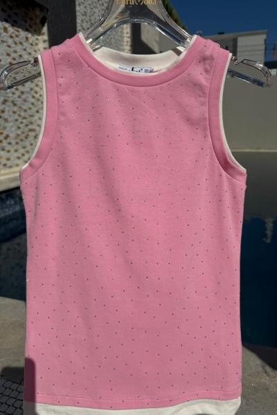 BAYAN ÖN FULL TAŞLI ATLET Pembe