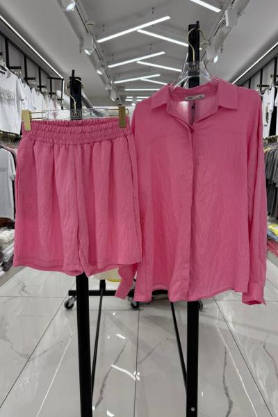 BAYAN TASARIM TAŞLI İKİLİ TAKIM  Pembe