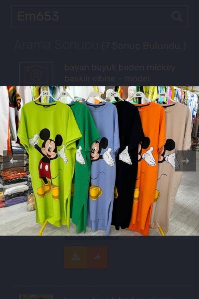 BAYAN BUYUK BEDEN MCKY BASKILI ELBİSE  Lacivert