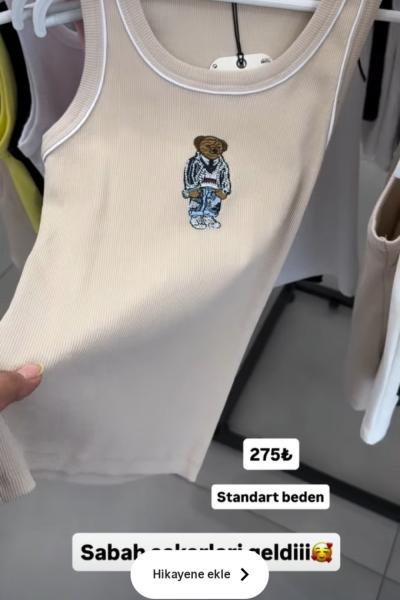 BAYAN AYI BASKILI STANDART BEDEN ATLET Bej