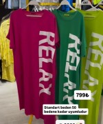BAYAN RELAX YAZILI ELBİSE  Pembe