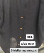 BAYAN DÜĞME DETAY GÖMLEK  Siyah