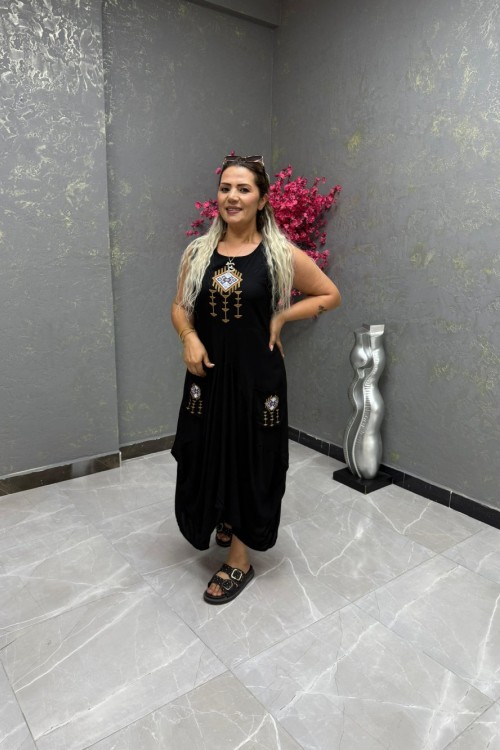 BAYAN TASARIM ELBİSE  Siyah