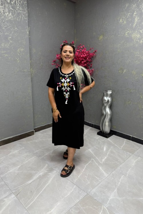 BAYAN TASARIM ELBİSE  Siyah