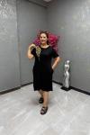 BAYAN OMUZ DETAY TASARIM ELBİSE  Siyah