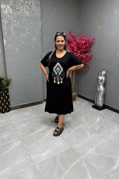 BAYAN TASARIM ELBİSE  Siyah