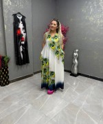 BAYAN TASARIM DETAY ELBİSE  Beyaz