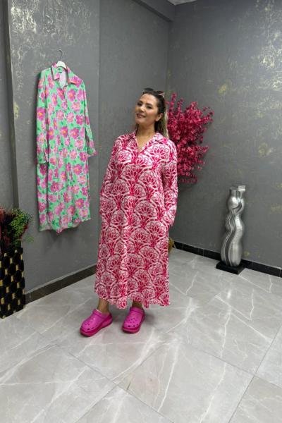 BAYAN GÖMLEK ELBİSE  Pembe