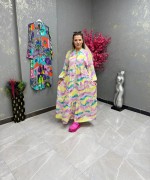 BAYAN DESENLİ GÖMLEK ELBİSE  Pembe