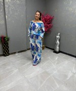 BAYAN OMUZ LASTİKLİ İKİLİ TAKIM  Mavi