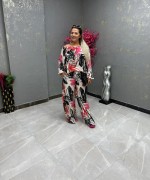 BAYAN OMUZ LASTİKLİ İKİLİ TAKIM  Kırmızı