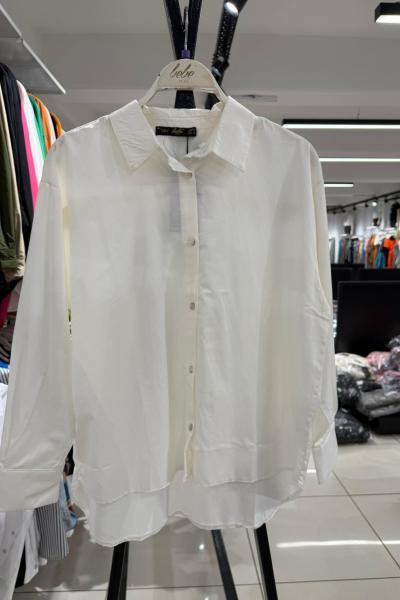 SIRT DÜĞME DETAY GÖMLEK ÖN 75 CM ARKA 80 CM S/M/L BEDENLİ Beyaz