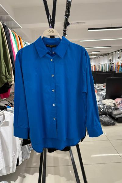 SIRT DÜĞME DETAY GÖMLEK ÖN 75 CM ARKA 80 CM S/M/L BEDENLİ Saks Mavisi