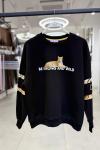 KOL LEOPAR YAZILI SARDONSUZ SWEAT 65 CM  Siyah