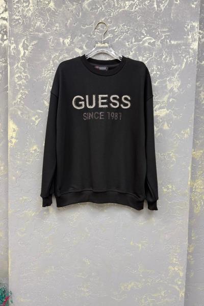 GES 1981 SİNCE TAŞLI ŞARDONSUZ SWEAT 65 CM  Siyah