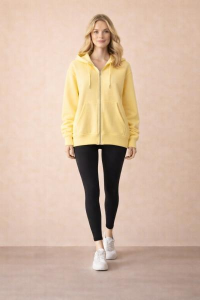 KAPŞONLU FERMUARLI HIRKA  Sarı