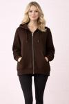 KAPŞONLU FERMUARLI HIRKA  Kahverengi