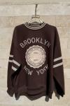 KOLLAR ŞERİT DETAY BROOKLYN NEW YORK SWEAT  Acı Kahve