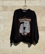 TOGETHER YAZILI LEOPAR DETAY SWEAT Siyah