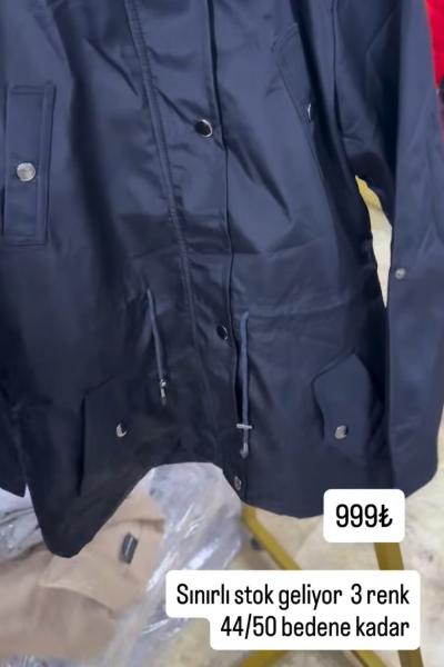 KAPŞONLU FULL ASTARLI TRENÇ Lacivert