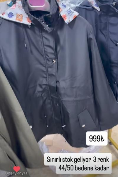 KAPŞONLU FULL ASTARLI TRENÇ Siyah